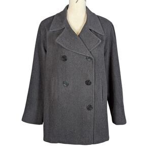 J. Percy Double Breasted Peacoat Gray Size 10